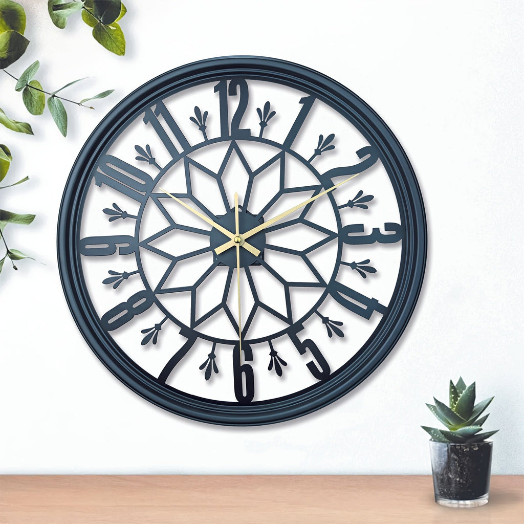 Silent Industrial Vintage Metal Wall Clock — Non-Ticking 1