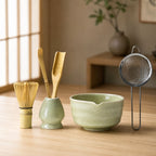 Japanese Matcha Tea Ceremony Set — Chawan Bowl & Chasen Whisk 1