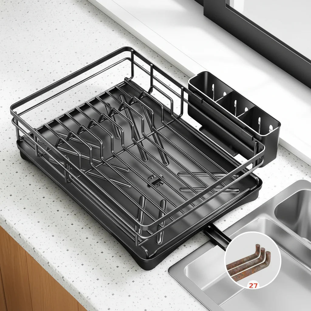 Large Dish Drying Rack with Integrated Drip Tray — KITCHENDRY 7