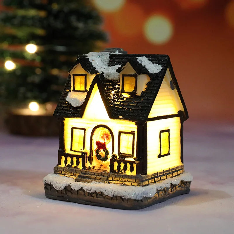 LED Christmas House Figurine — Glowing Holiday Village Decor 10