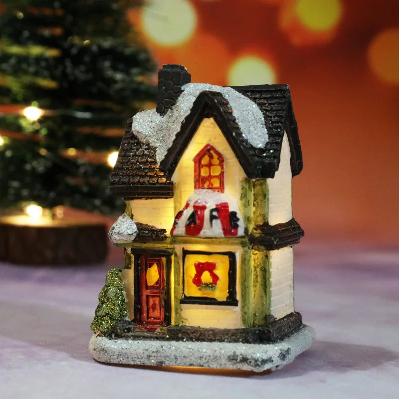 LED Christmas House Figurine — Glowing Holiday Village Decor 11