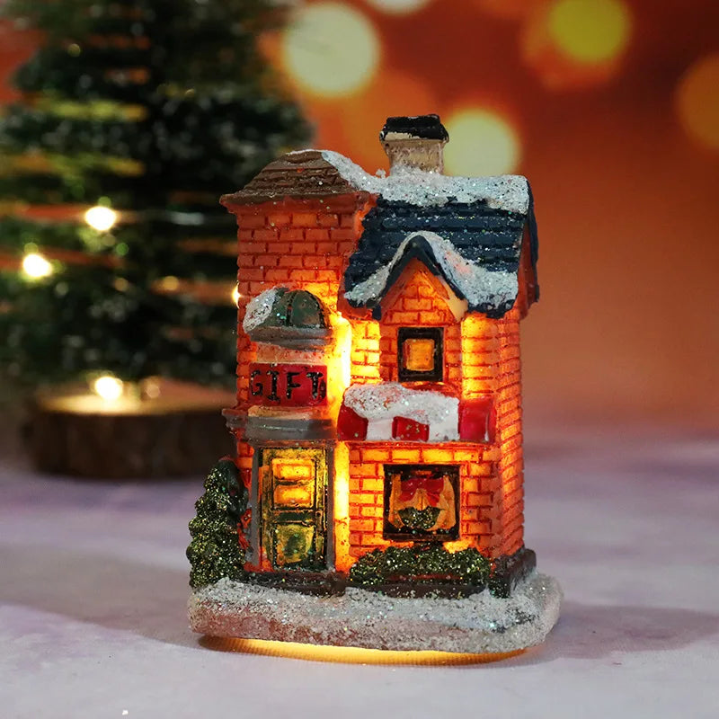 LED Christmas House Figurine — Glowing Holiday Village Decor 12