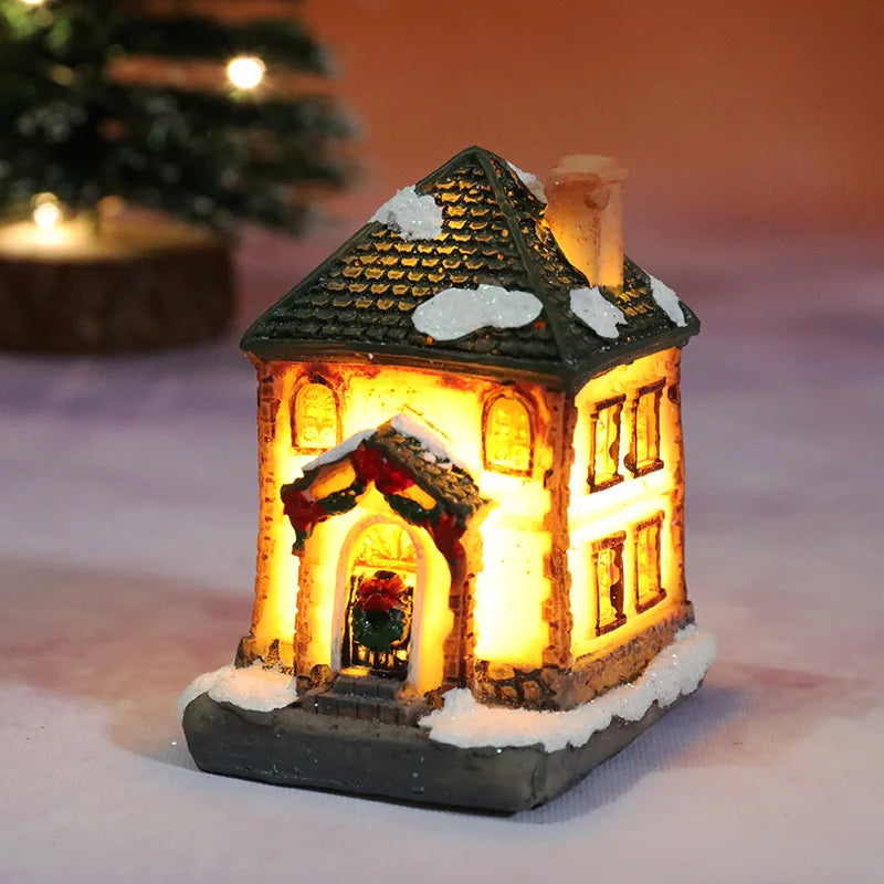 LED Christmas House Figurine — Glowing Holiday Village Decor 15