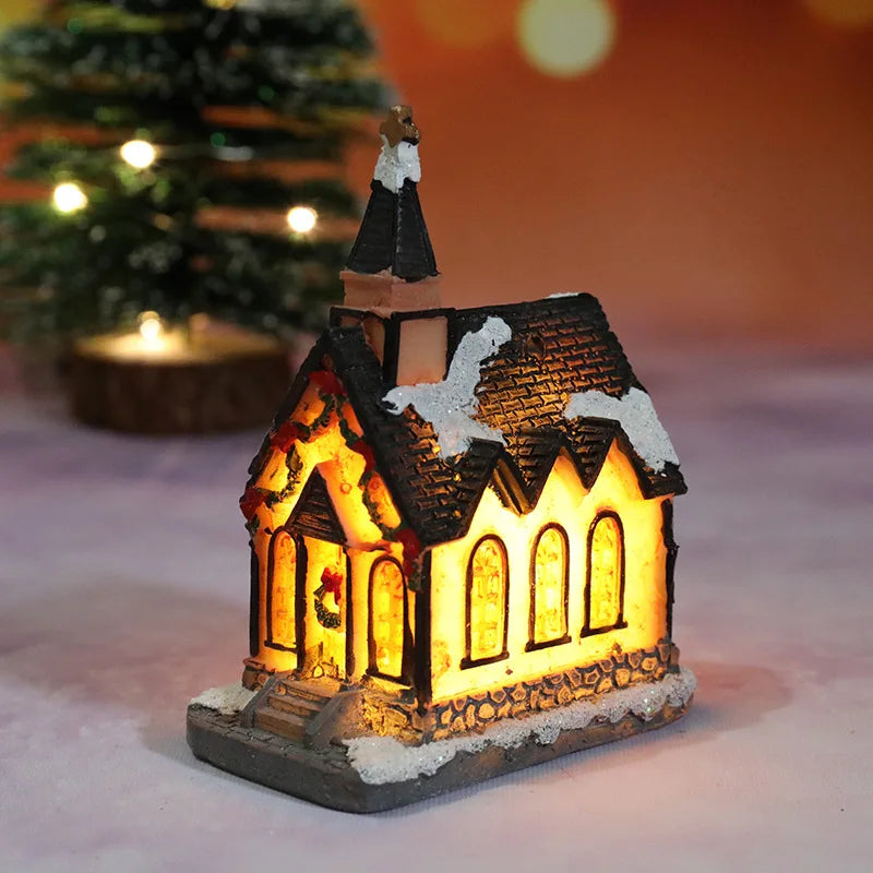 LED Christmas House Figurine — Glowing Holiday Village Decor 16