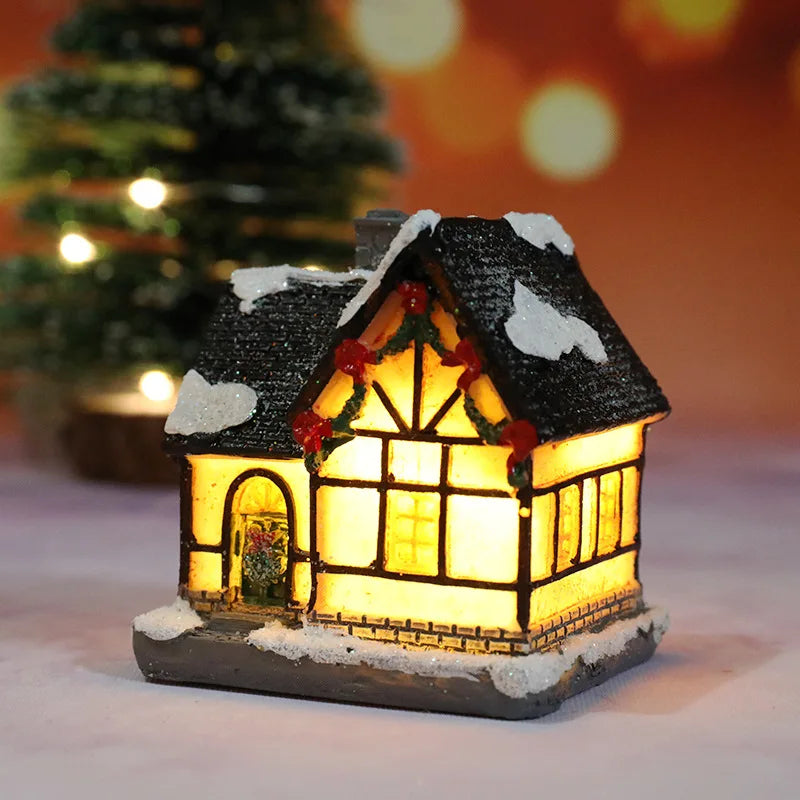 LED Christmas House Figurine — Glowing Holiday Village Decor 17