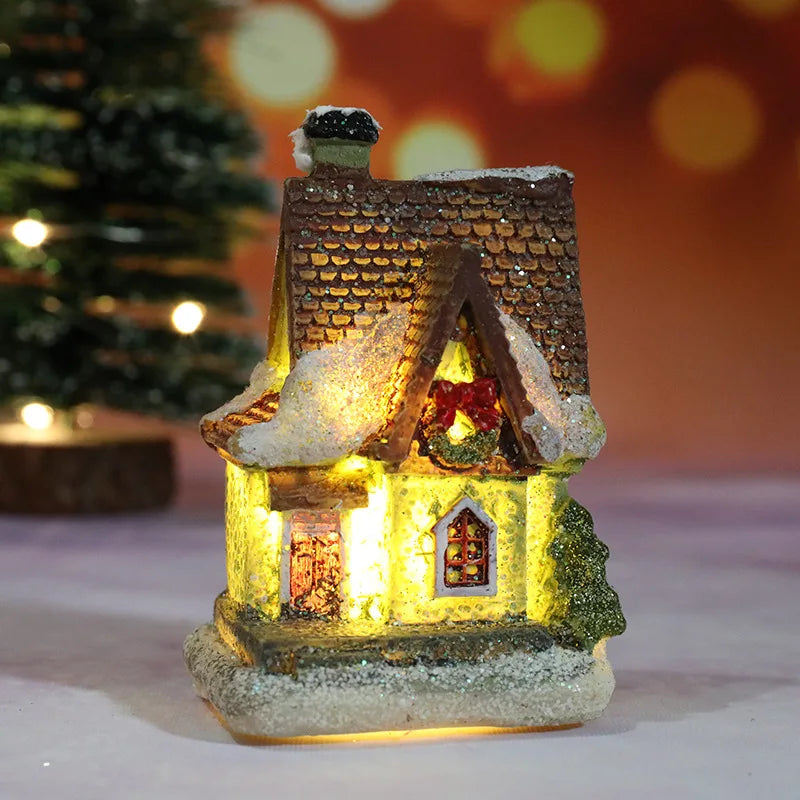 LED Christmas House Figurine — Glowing Holiday Village Decor 18