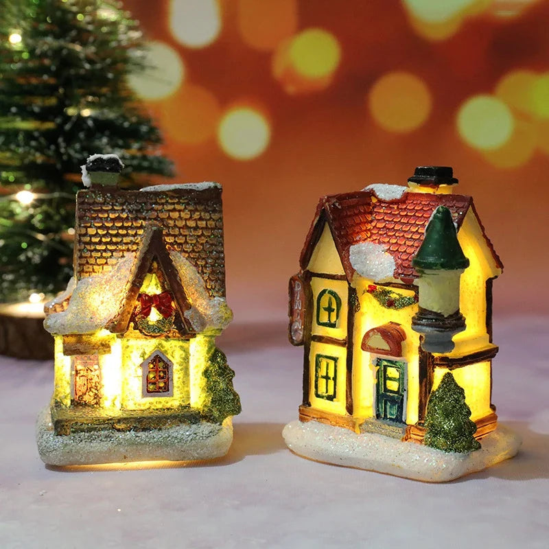LED Christmas House Figurine — Glowing Holiday Village Decor 2