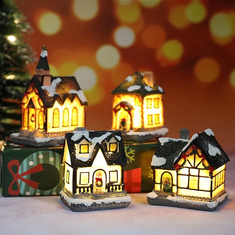 LED Christmas House Figurine — Glowing Holiday Village Decor 3