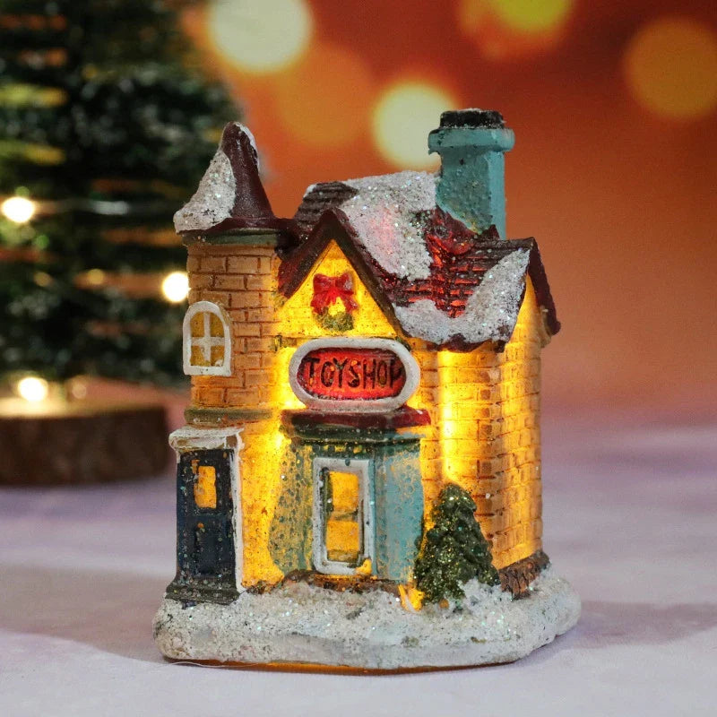 LED Christmas House Figurine — Glowing Holiday Village Decor 4