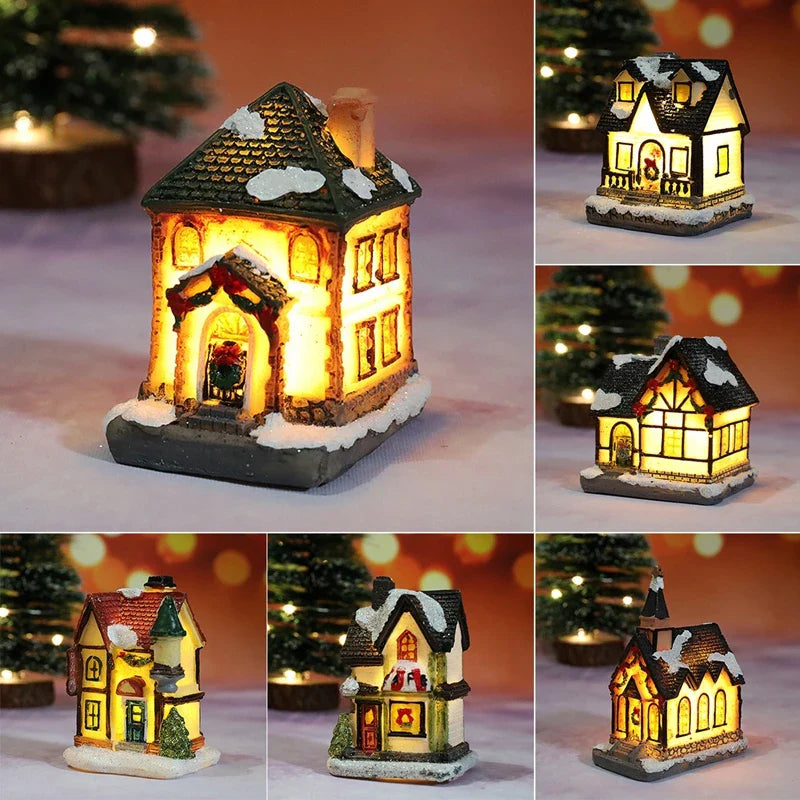 LED Christmas House Figurine — Glowing Holiday Village Decor 5