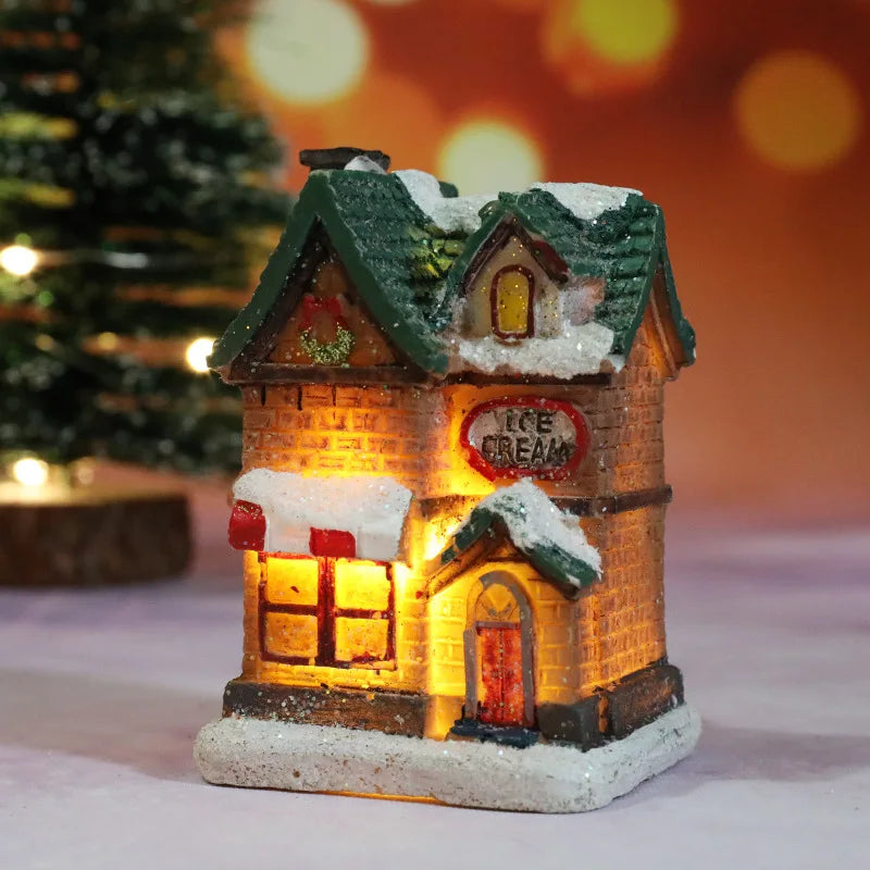 LED Christmas House Figurine — Glowing Holiday Village Decor 7