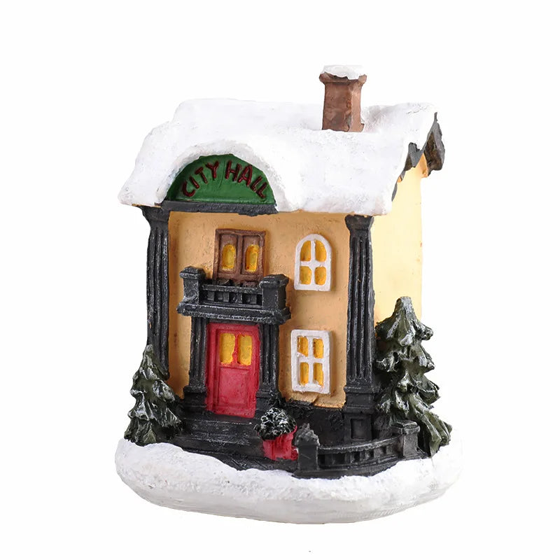 LED Christmas House Figurine — Glowing Holiday Village Decor 8