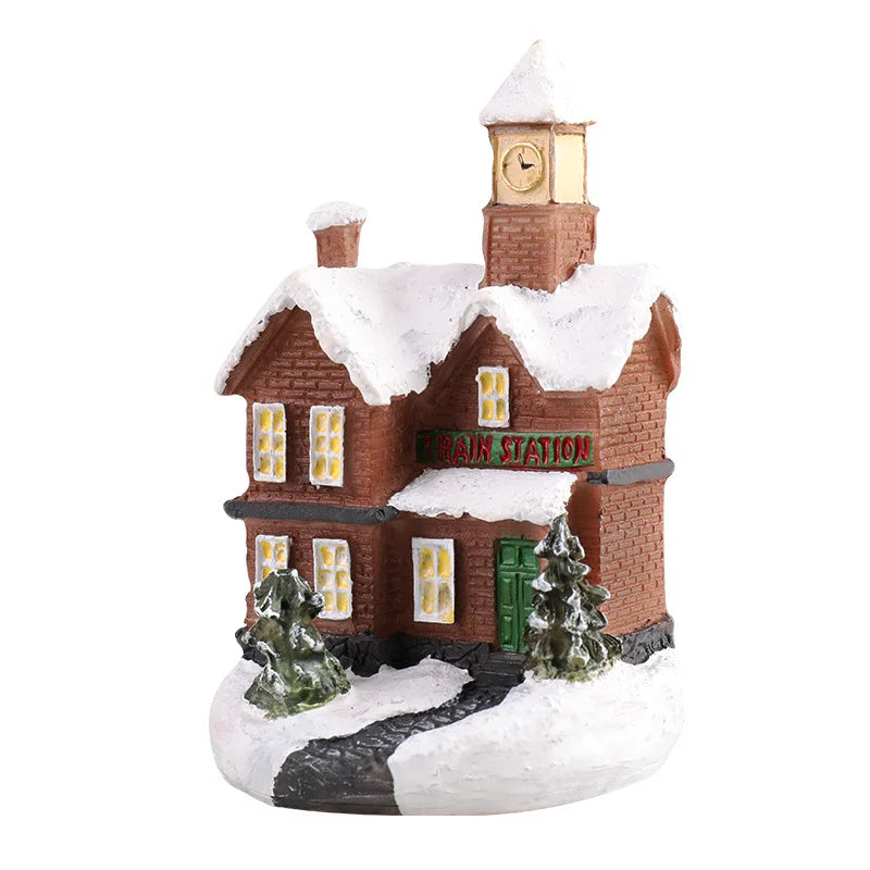 LED Christmas House Figurine — Glowing Holiday Village Decor 9