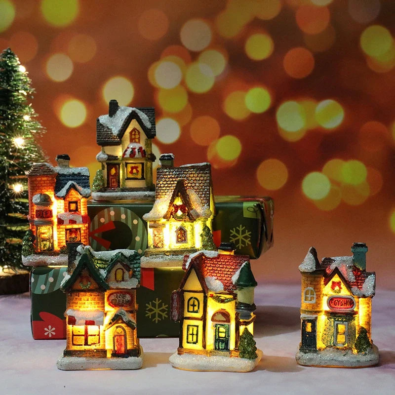 LED Christmas House Figurine — Glowing Holiday Village Decor 1