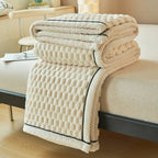 LuxeHaven Sherpa Fleece Blanket — Soft Bubble Texture Throw 12