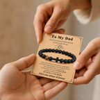 Gift for Dad — Black Bead & Cross Bracelet, One Size 3