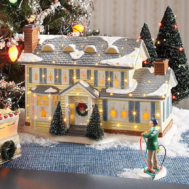 Miniature Christmas House Figurine — Resin Desktop Decor 2