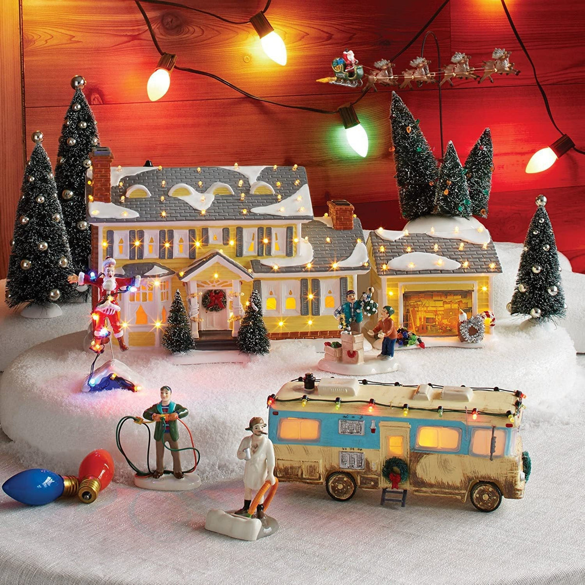 Miniature Christmas House Figurine — Resin Desktop Decor 1