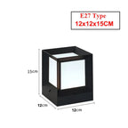 Modern Outdoor Pillar Light – Black Frame LED Gate Lamp 6