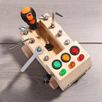 Busy Board Wooden Activity Toy — LED Fine Motor Skills 3