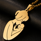 Gift for Mom — Mother & Child Stainless Steel Pendant Necklace 5