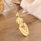 Gift for Mom — Mother & Child Stainless Steel Pendant Necklace 1