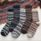 Nordic Winter Socks — Wool Blend Scandinavian Pattern 5 Pairs 1