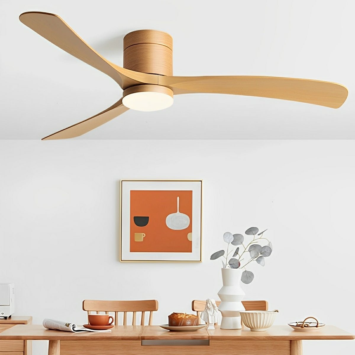 Ceiling Fan with LED Light — 6 Speeds Silent Reversible 3