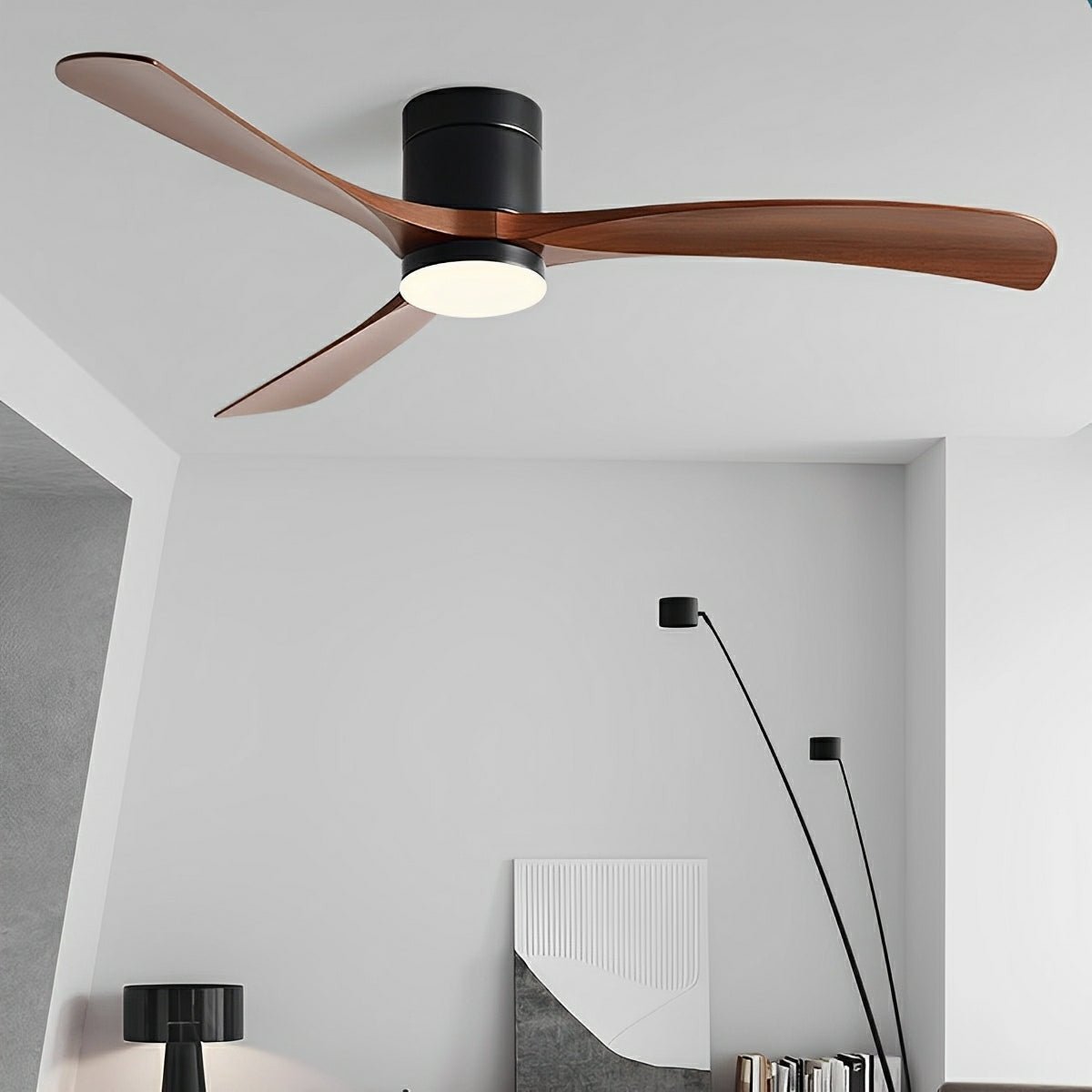 Ceiling Fan with LED Light — 6 Speeds Silent Reversible 4