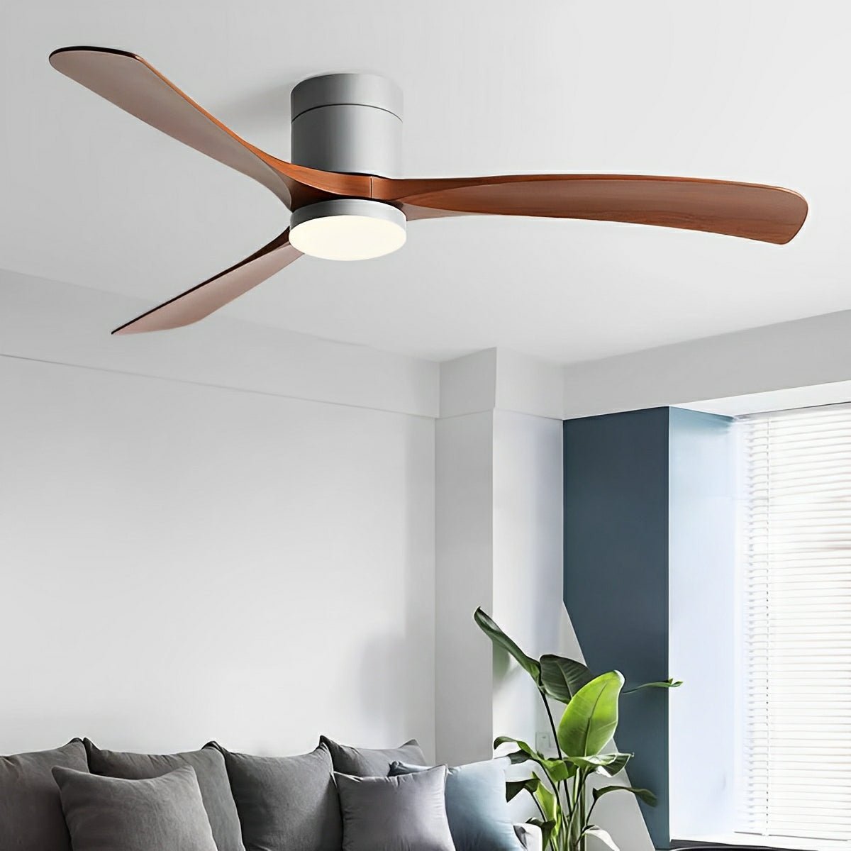 Ceiling Fan with LED Light — 6 Speeds Silent Reversible 5