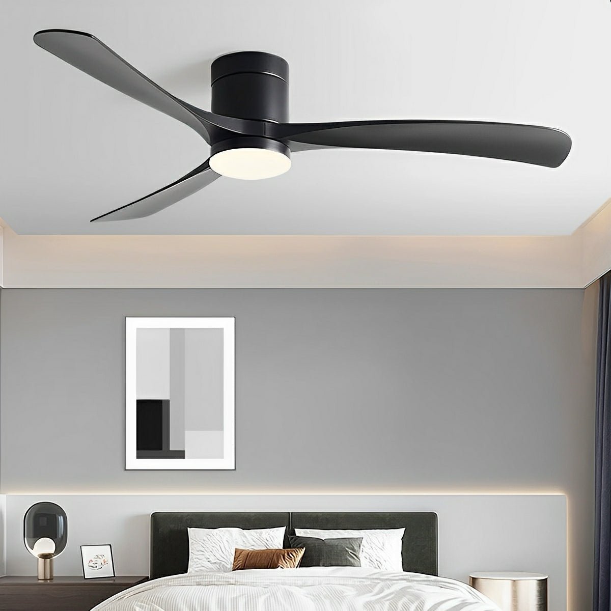 Ceiling Fan with LED Light — 6 Speeds Silent Reversible 6