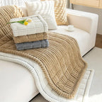 Plush Sofa Cover Pleated Edges — Anti-Slip Pet-Friendly Protector 12
