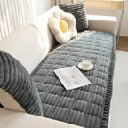 Plush Sofa Cover Pleated Edges — Anti-Slip Pet-Friendly Protector 3