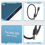 Portable External SSD 2TB — USB-C 1050MB/s High Speed 7