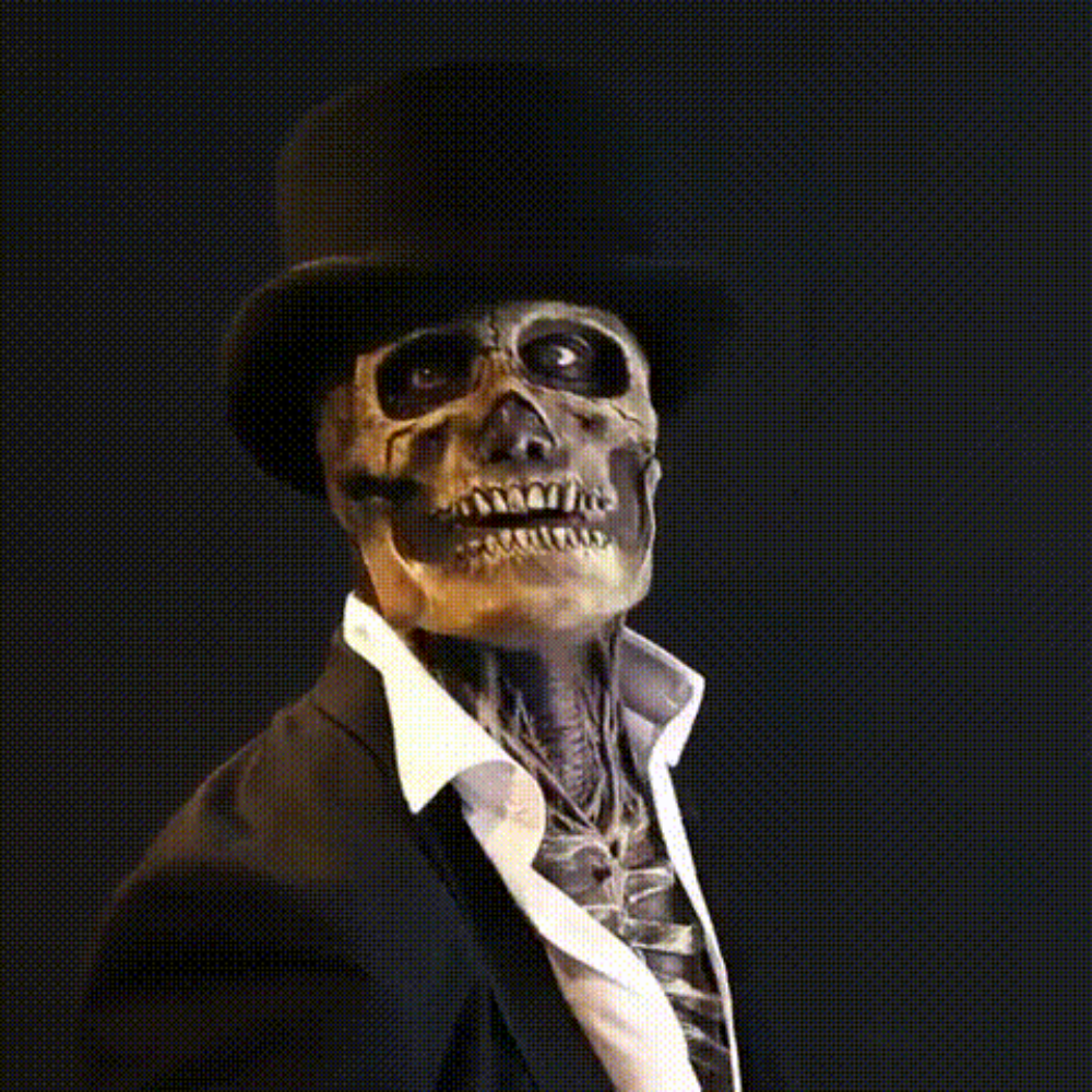 Realistic Skull Mask with Brain Detail — Latex Halloween Costume 1