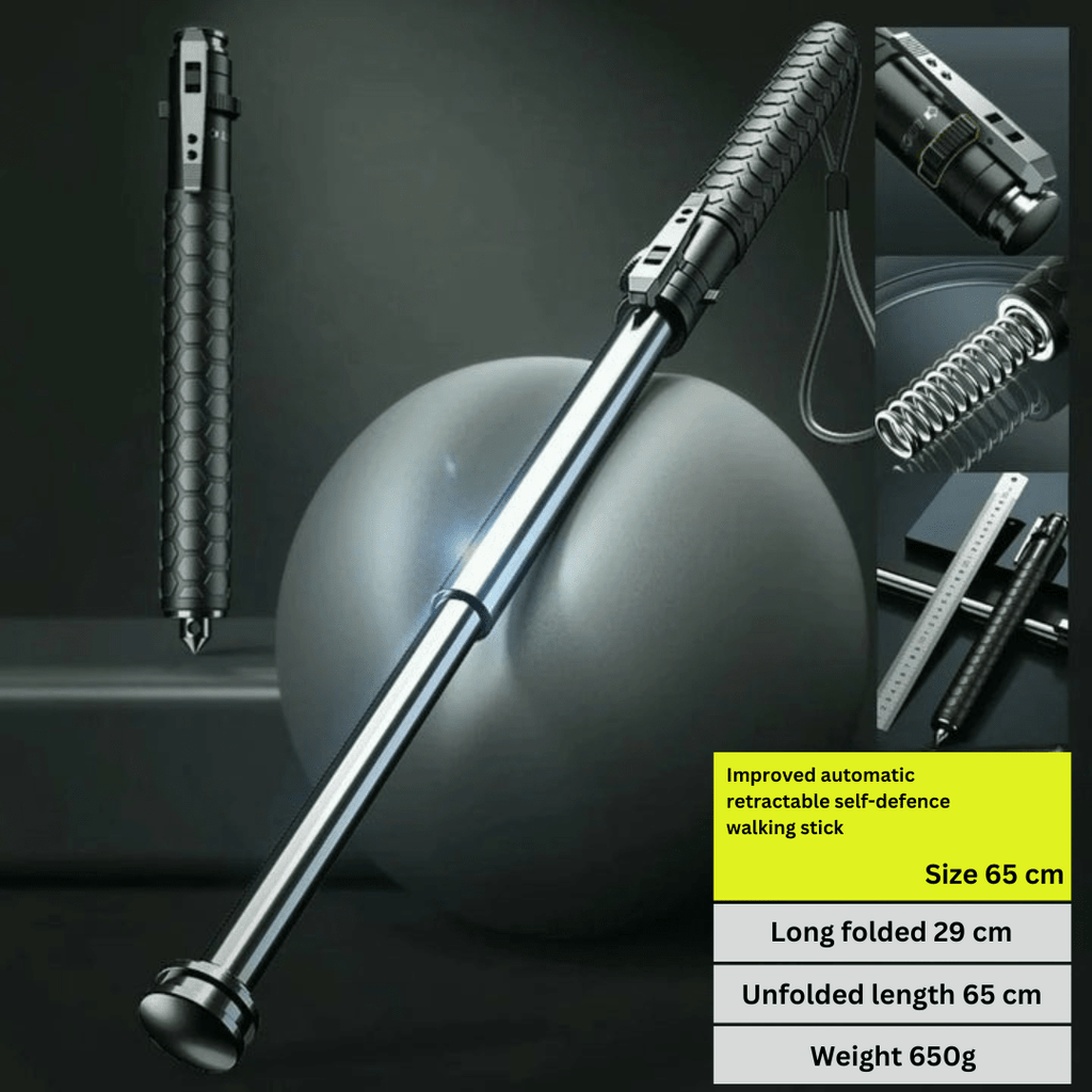 Retractable Self-Defense Walking Stick — Urban & Hiking Use 14