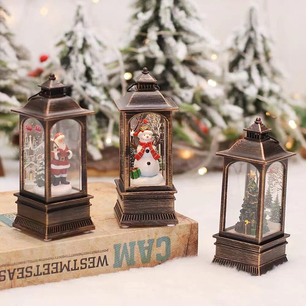 Retro Mini Christmas Lantern — Battery-Operated Vintage Décor 5