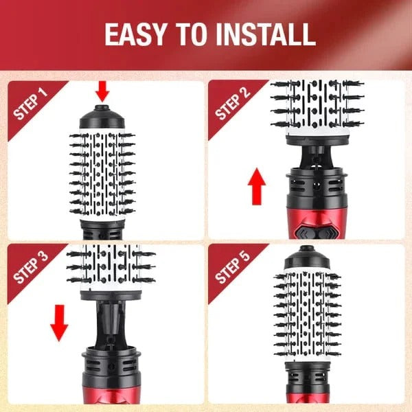 Rotating Hair Dryer Brush — 2 Heads, 360° Spin, 3 Heat Settings 10