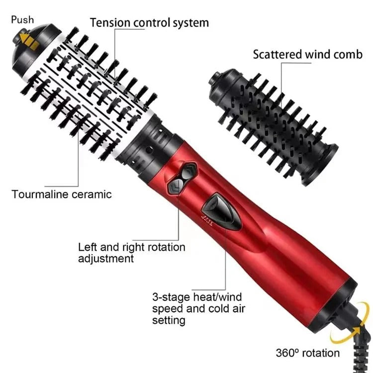 Rotating Hair Dryer Brush — 2 Heads, 360° Spin, 3 Heat Settings 13