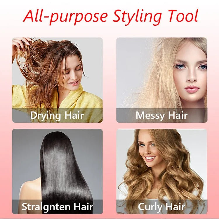 Rotating Hair Dryer Brush — 2 Heads, 360° Spin, 3 Heat Settings 4