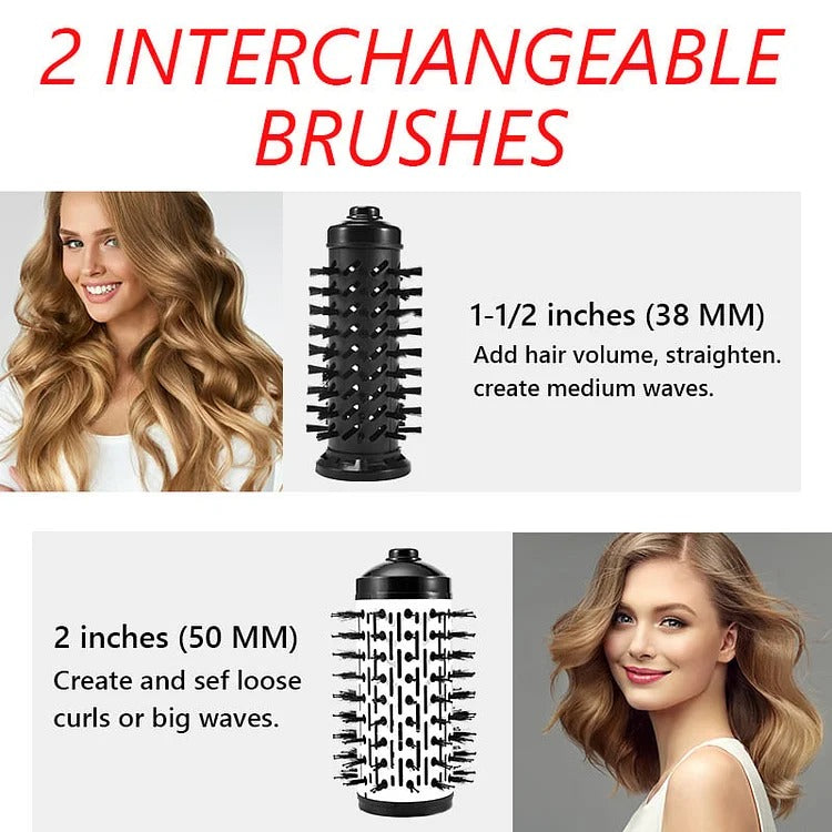 Rotating Hair Dryer Brush — 2 Heads, 360° Spin, 3 Heat Settings 5