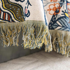 Rustic Floral Cotton Blanket with Tassels — Jacquard 100% Cotton 4