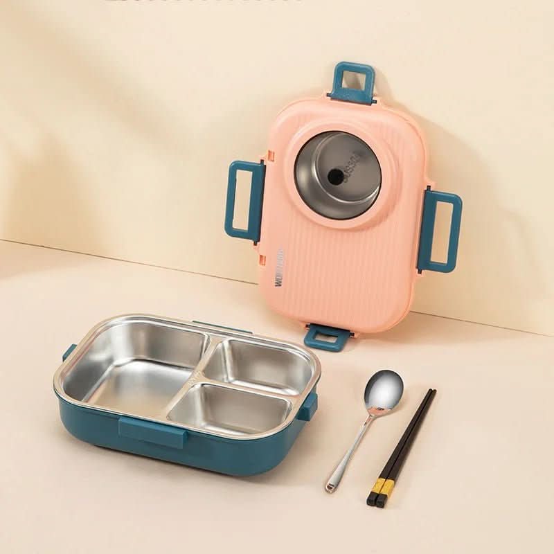 Stainless Steel Lunch Box 3 Compartments — Leakproof Lid 10
