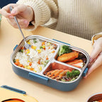Stainless Steel Lunch Box 3 Compartments — Leakproof Lid 4