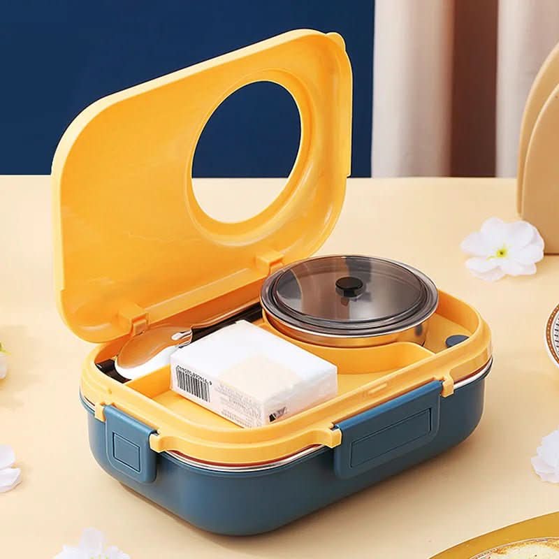 Stainless Steel Lunch Box 3 Compartments — Leakproof Lid 5