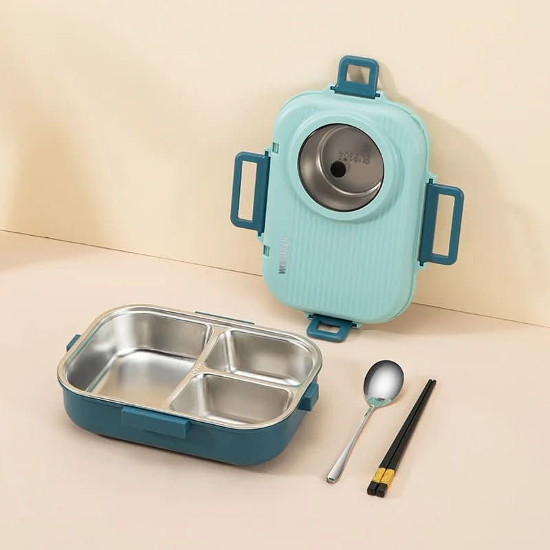 Stainless Steel Lunch Box 3 Compartments — Leakproof Lid 1