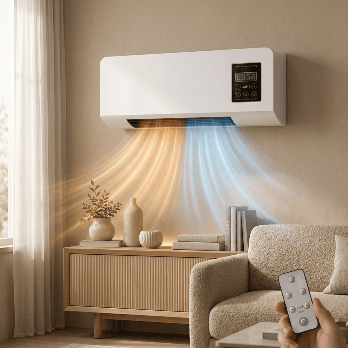 Sale by Dale - Wandventilator met Afstandsbediening, Koelen en Verwarmen