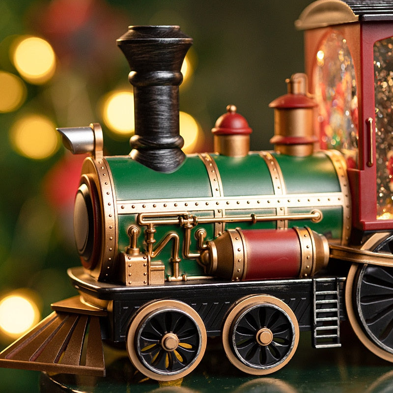 Santa Claus Christmas Train Music Box — Snow Globe & 8 Songs 6
