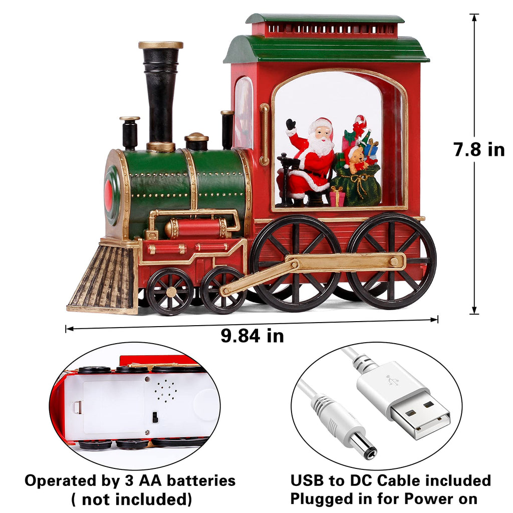 Santa Claus Christmas Train Music Box — Snow Globe & 8 Songs 7