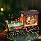 Santa Claus Christmas Train Music Box — Snow Globe & 8 Songs 1